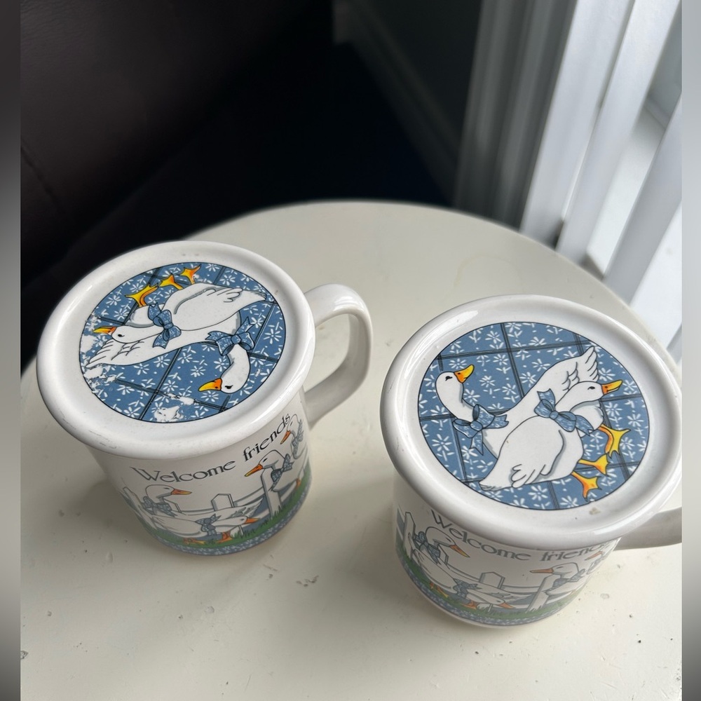 Charming Vintage Goose Design Mug and Coaster/Lid Set - made in Taiwan - 2 - Picture 2 of 9